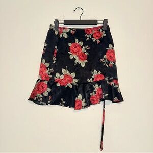 Forever 21 | Romantic Floral Mini Skirt with Ruffle Hem